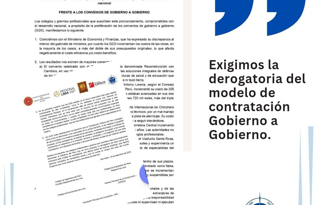 Pronunciamiento: Exigimos la derogatoria del modelo de contratación Gobierno a Gobierno